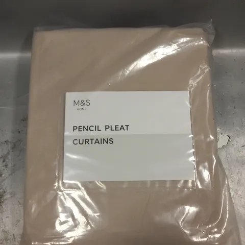 M&S PENCIL PLEAT CURTAINS - SIZE UNSPECIFIED 