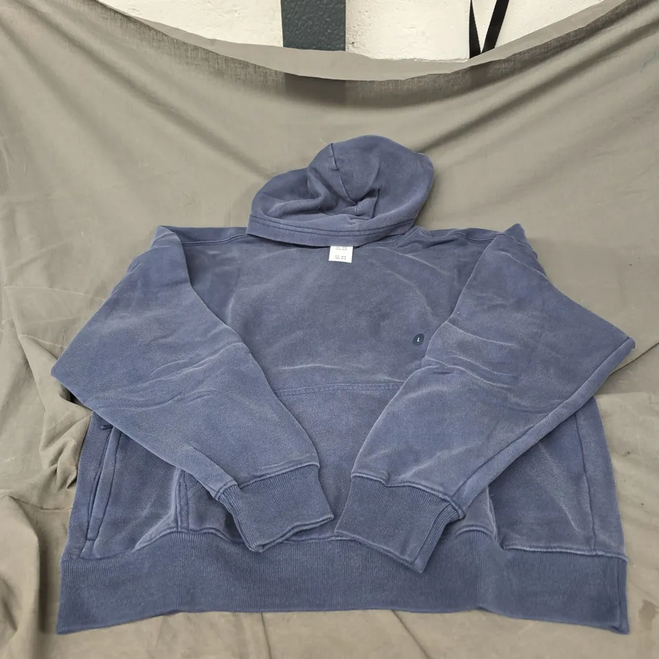 HOLLISTER BOXY FIT POCKET HOODIE IN NAVY SIZE L