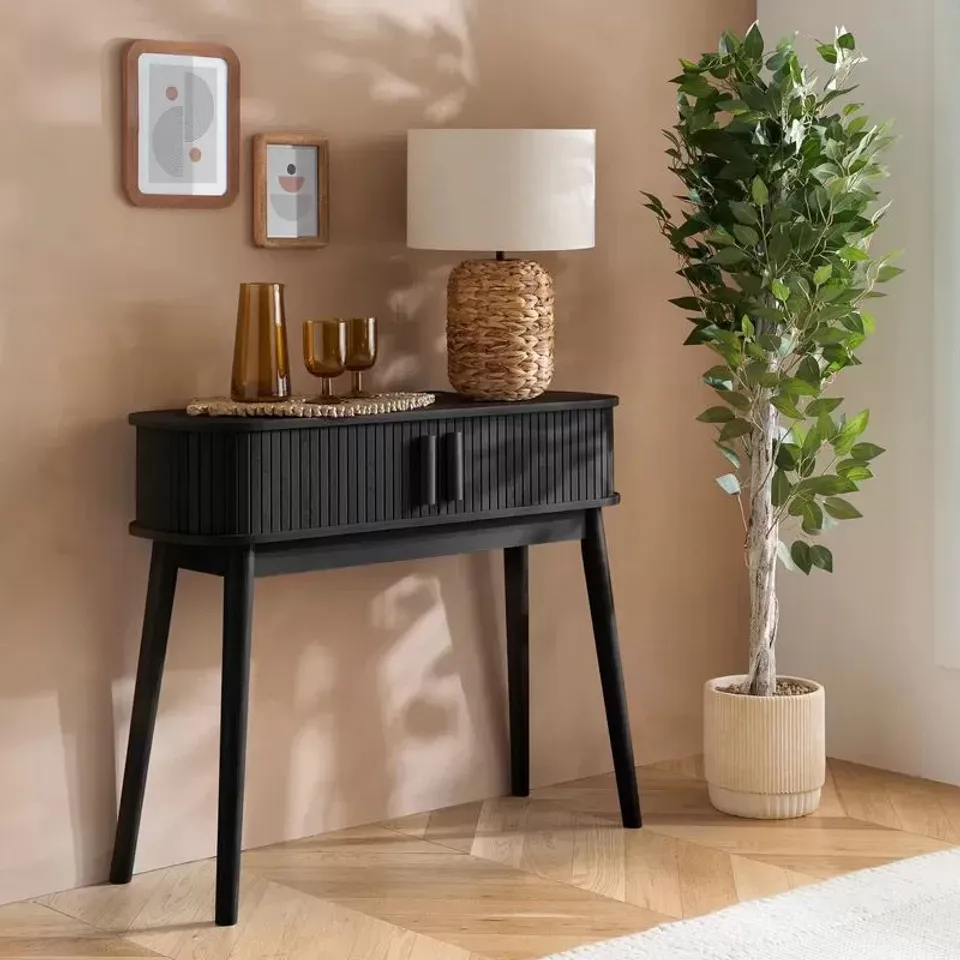 BOXED BIRLEA AXEL BLACK CONSOLE TABLE