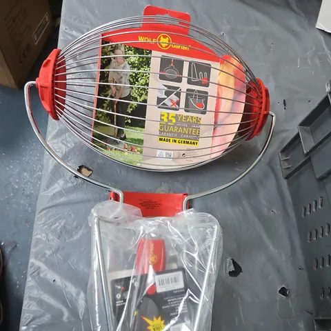 WOLF-GARTEN ROUND WIRE GARDEN TOOL BASKET WITH STAND – RED