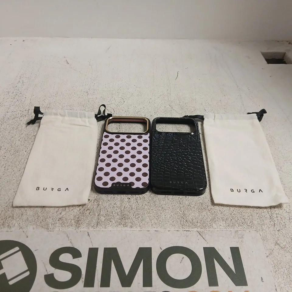 2 X BURGA IPHONE CASES WITH CARRY POUCHES