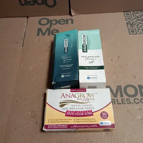 3 X ANAGROW HAIR CARE PRODUCTS TO INCLUDE ANTI HAIR LOSS SHAMPOO ETC