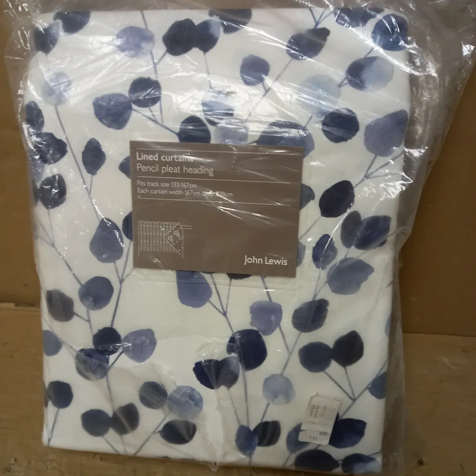 JOHN LEWIS LINED CURTAINS PENCIL PLEAT HEADING 