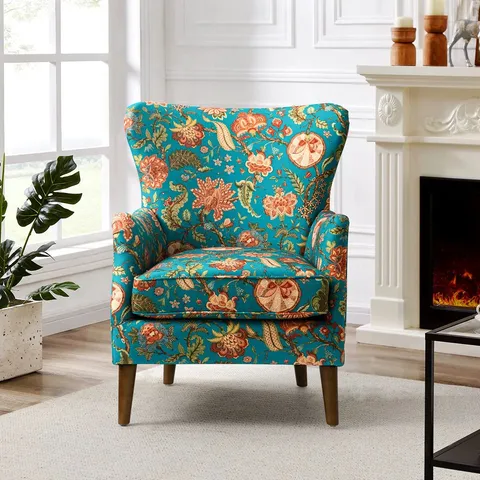 BOXED ALAYZHIA UPHOLSTERED WINGBACK ARMCHAIR (1 BOX)
