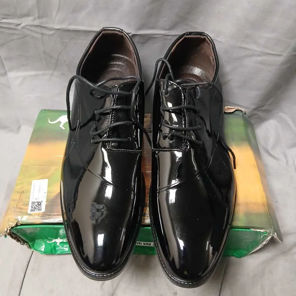 JASON KANGAROO MEN'S BLACK PATENT LEATHER OXFORD SHOES – UK 10 (EU 45)