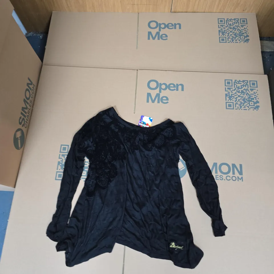 DESIGUAL BLACK FLORAL TOP – XL (EU XL)