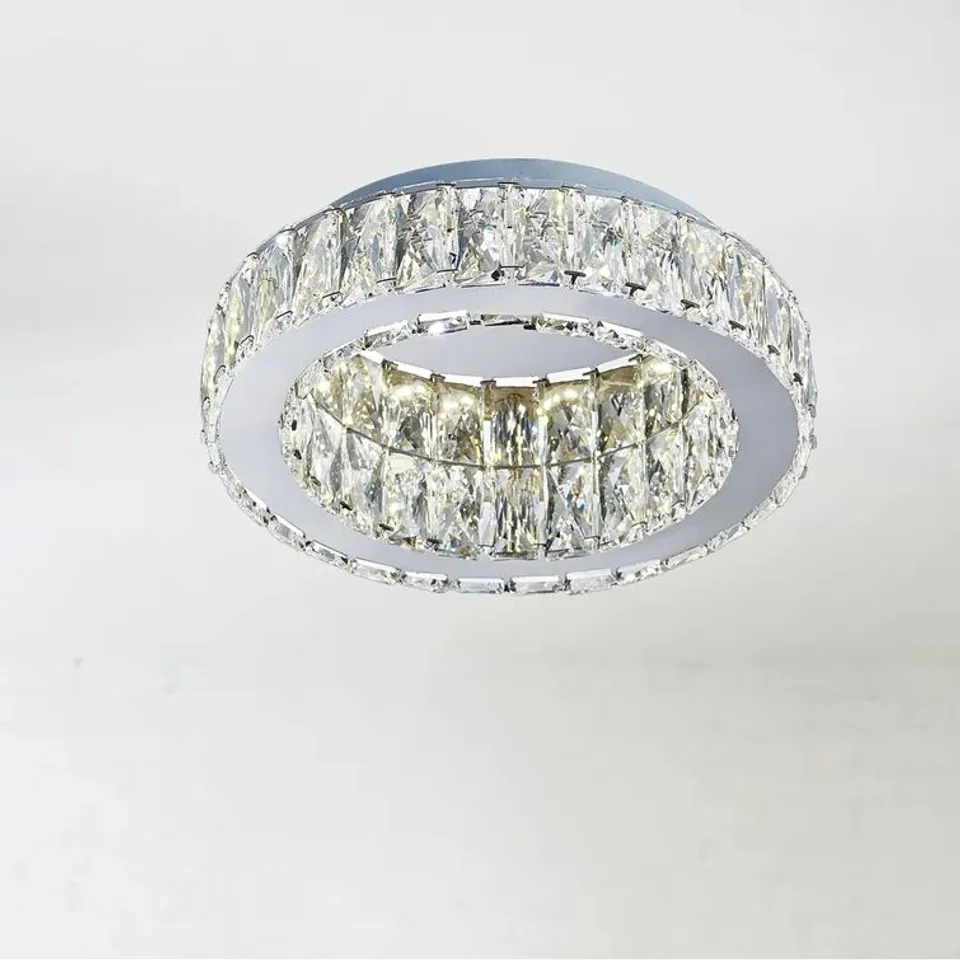 BOXED ANZA CRYSTAL LED FLUSH MOUNT