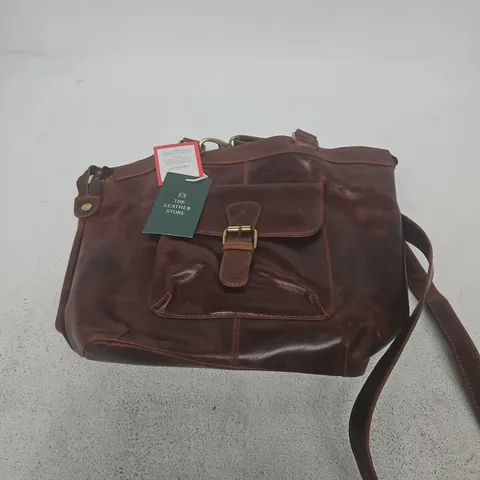 BROWN LEATHER CROSSBODY BAG β THE LEATHER STORE