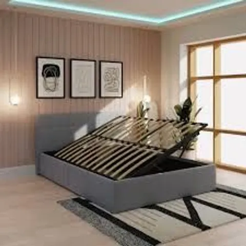 BOXED GFW DOUBLE GREY SIDE LIFT OTTOMAN BED (2 BOXES)