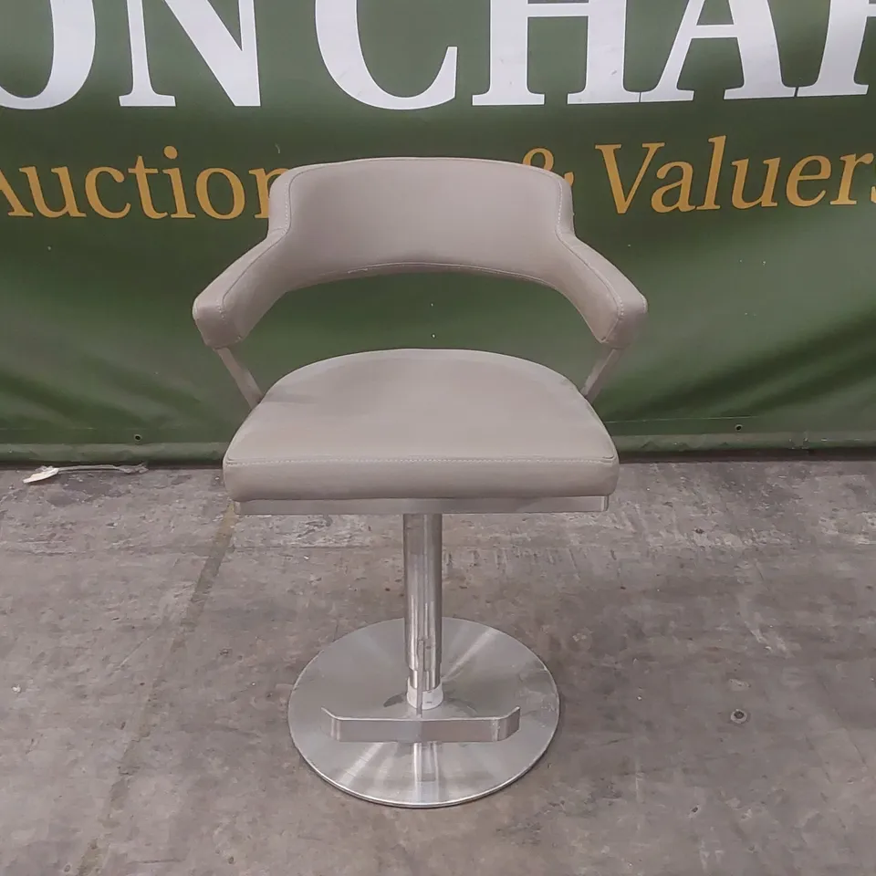 QUALITY DESIGNER FIRENZA STAINLESS STEEL AND PU LEATHER BAR STOOL