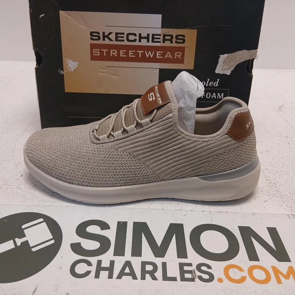 SKECHERS STREETWEAR MEN’S SHOES – TAUPE, UK 10 (US 11) – AIR-COOLED MEMORY FOAM