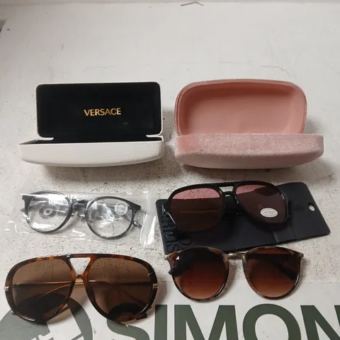 APPROXIMATELY 12 ASSORTED SUNGLASSES & ACCESSORIES TO INCLUDE CASES 