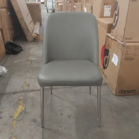 DECO DARK GREY LEATHER DINING CHAIR