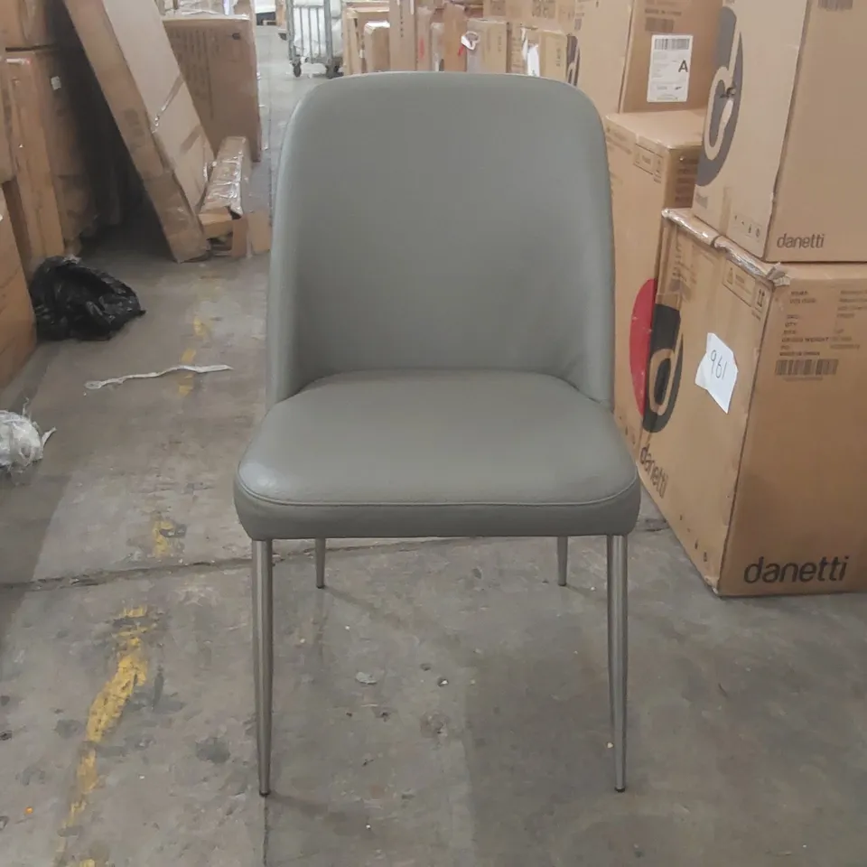DECO DARK GREY LEATHER DINING CHAIR