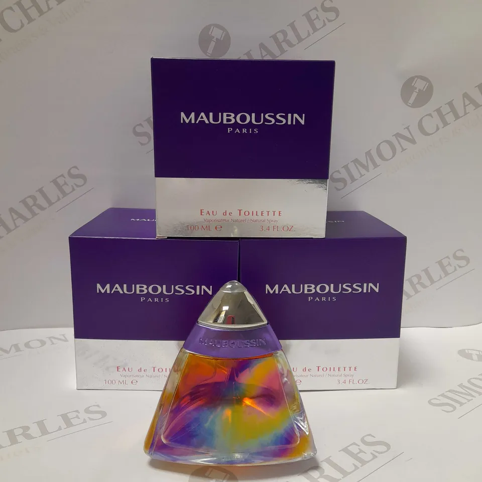 LOT OF 3 X 100ML MAUBOUSSIN PARIS FOR WOMEN EAU DE TOILETTE 