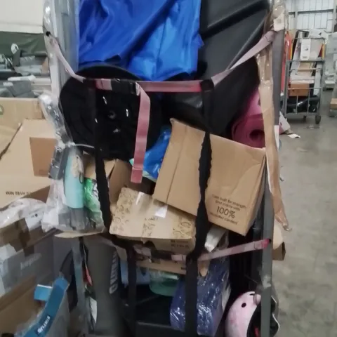 CAGE OF ASSORTED HOUSEHOLD GOODS AND PRODUCTS TO INCLUDE;BIKE HELMET,COOLING PILLOW CASE,RETRACTABLE SAFETY GATE