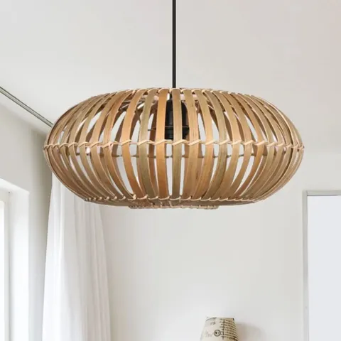 BOXED LOREN - BAMBOO NATURAL PENDANT LIGHTSHADE