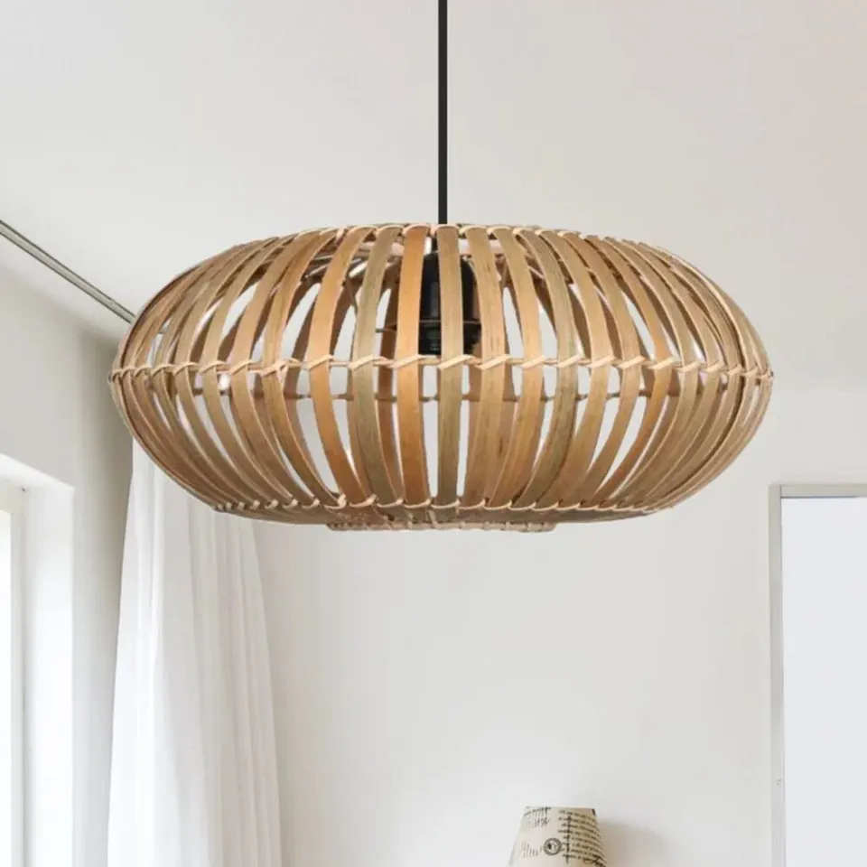 BOXED LOREN - BAMBOO NATURAL PENDANT LIGHTSHADE