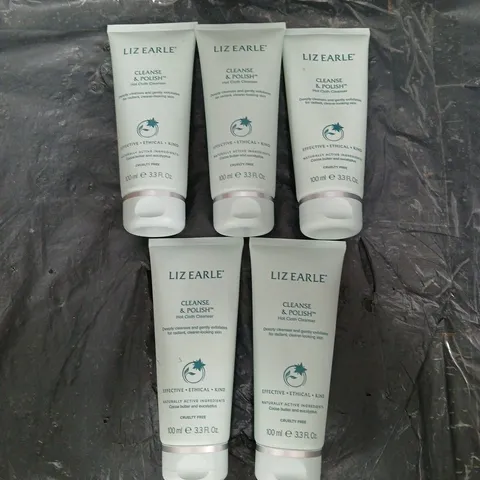 5 X LIZ EARLE CLEANSE & POLISH HOT CLOTH CLEANSER - 5 X 100ML