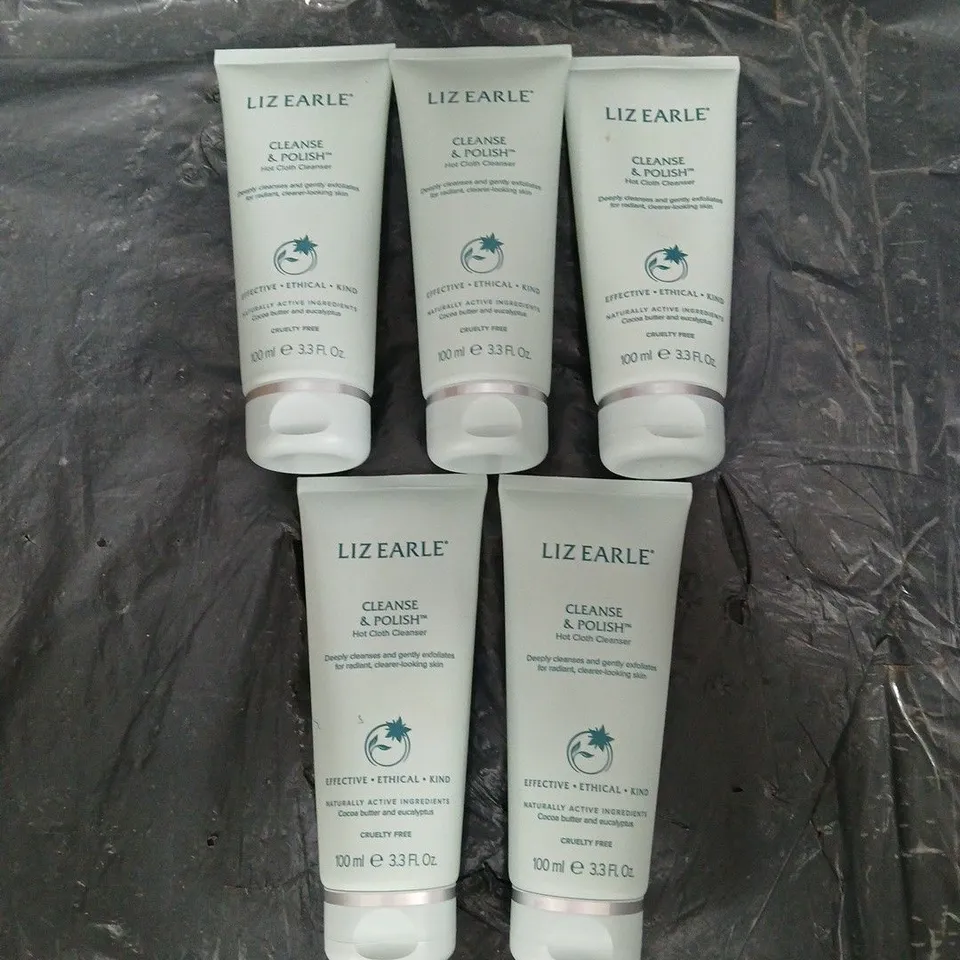 5 X LIZ EARLE CLEANSE & POLISH HOT CLOTH CLEANSER - 5 X 100ML