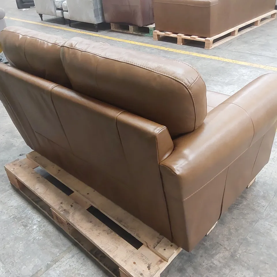 BAILEY 2 SEATER LEATHER SOFA - TAN RRP £829