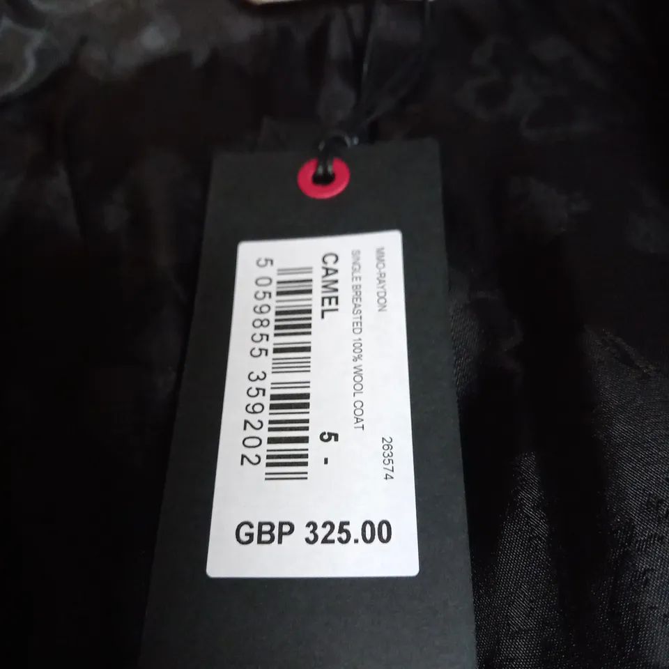 TED BAKER SINGLE BREASTED 100% WOOL COAT SIZE 5