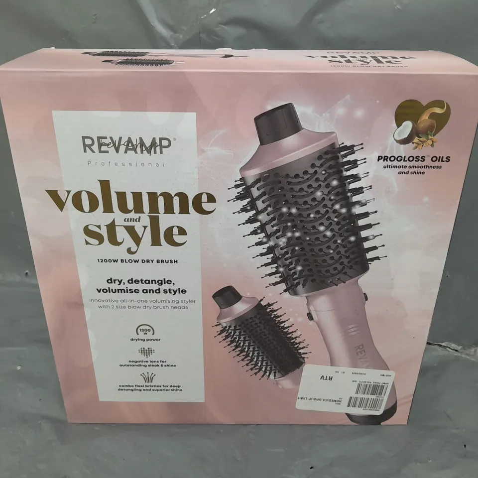2 X BOXED REVAMP PROFESSIONAL VOLUME AND STYLE 1200W BLOW DRY BRUSH 