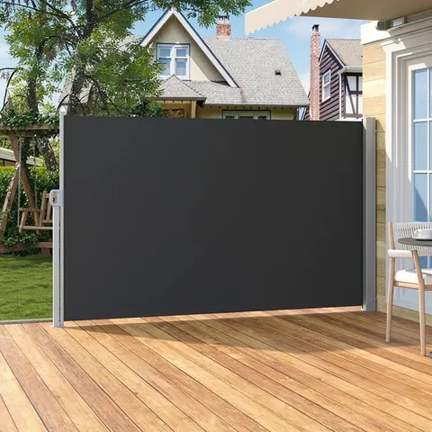 BOXED DAKOTA FIELDS W600×D200CM FABRIC COVER MOTORISED RETRACTABLE SIDE AWNING