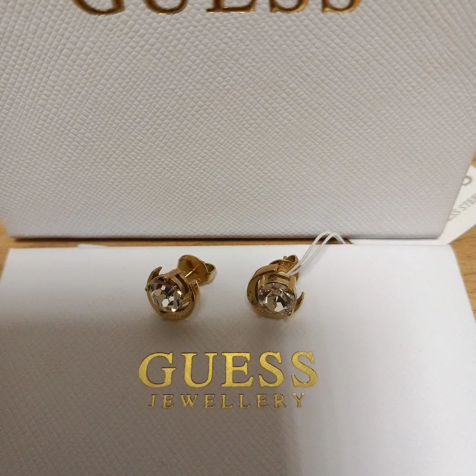 BOXED GUESS MOON PHASES LADIES STUD EARRINGS