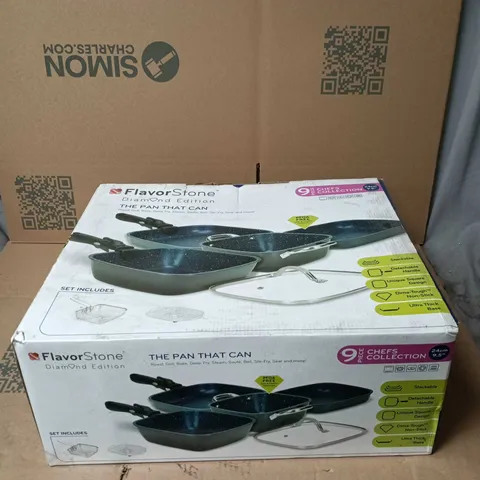 THANE FLAVORSTONE DIAMOND EDITION "THE PAN THAT CAN" 9 PIECE CHEFS COLLECTION BOXED