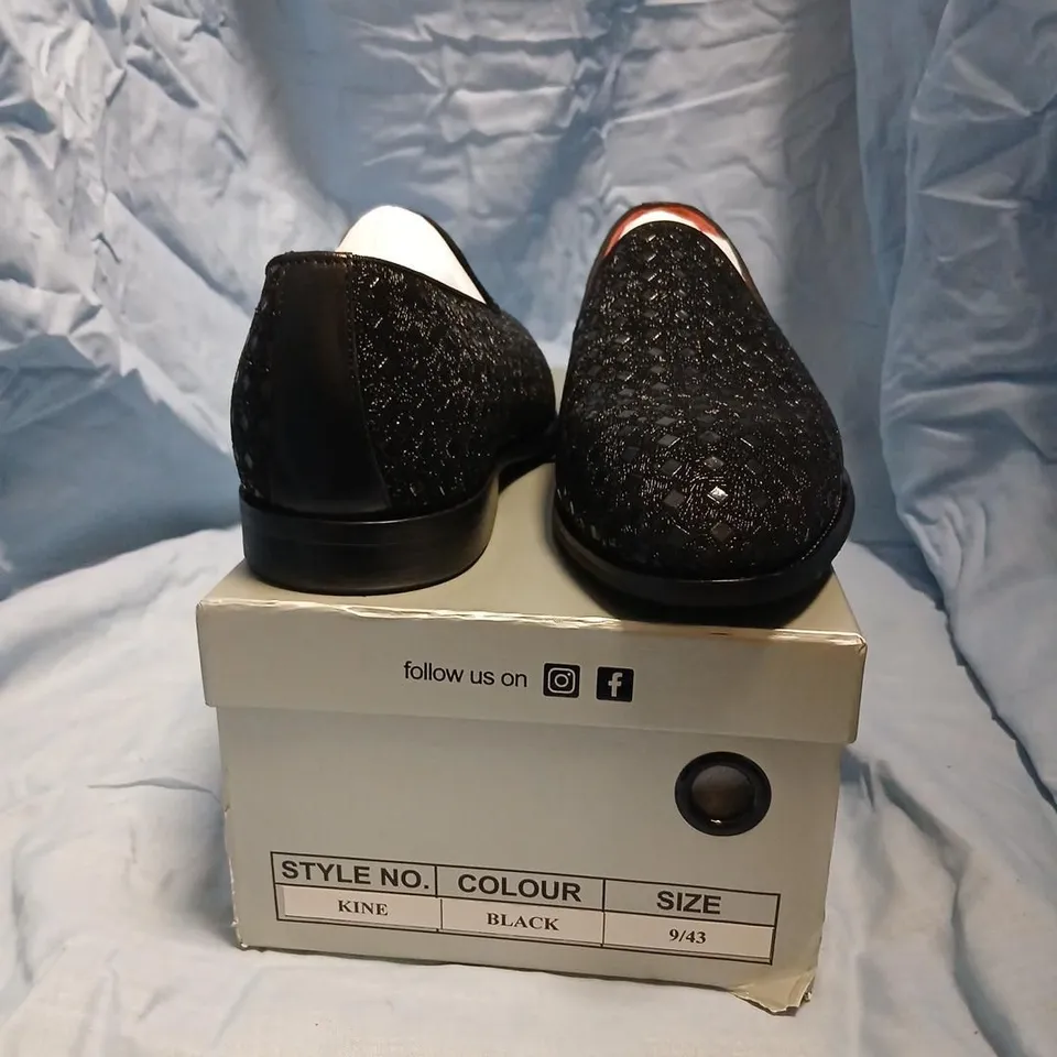 GREYWALK KINE BLACK GLITTER SLIP-ON SHOES – UK 9 (EU 43)