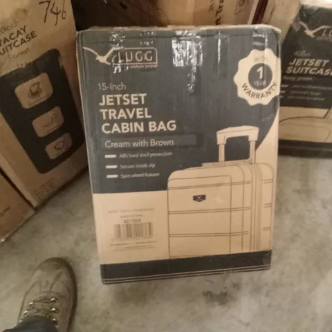 BOXED LUGG - 15 INCH JETSET TRAVEL CABIN BAG CREAM & BROWN