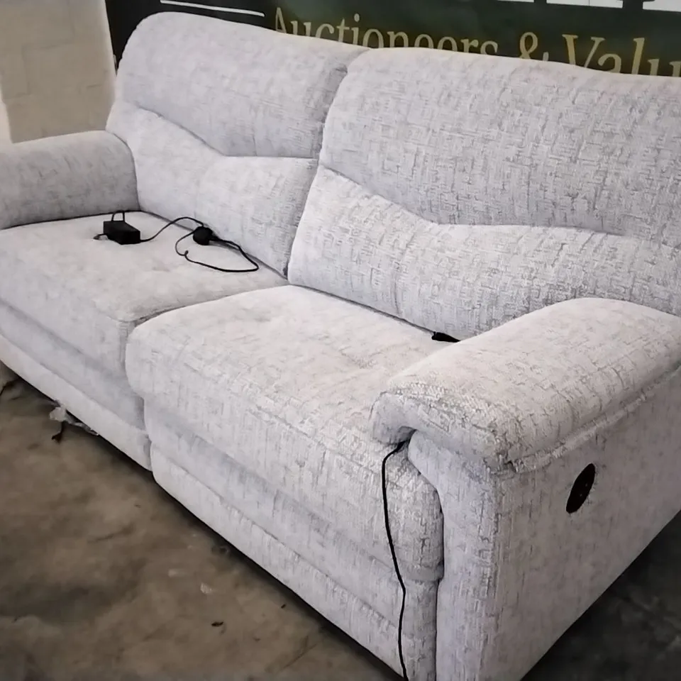 QUALITY BRITISH DESIGNED & MANUFACTURED G PLAN STRATFORD 3 SEATER POWER RECLINER SOFA HARBOUR SLATE FABRIC
