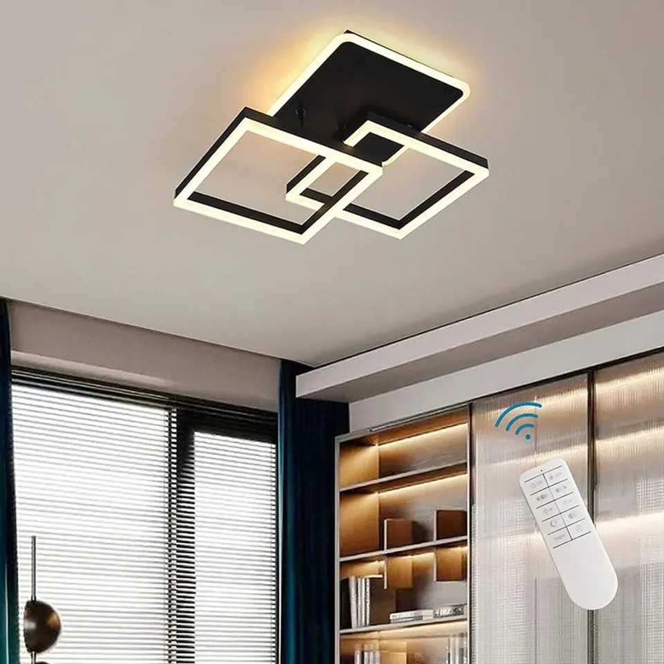 BOXED 3-LIGHT 65CM LED FLUSH MOUNT, MODERN DIMMABLE LED CEILING LIGHT (1 BOX)