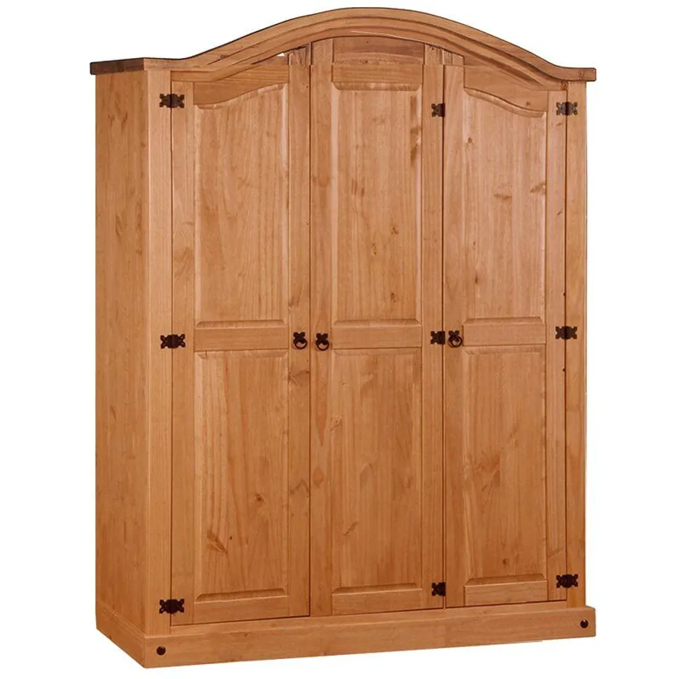 DOE SOLID PINE WOOD 3 DOOR WARDROBE 