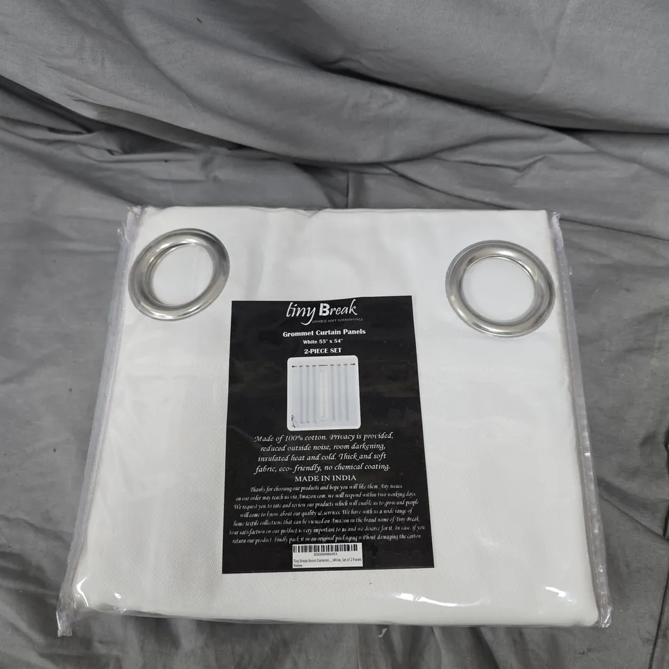 TINY BREAK GROMMET CURTAIN PANELS 2 PIECE SET - 55" X 54"