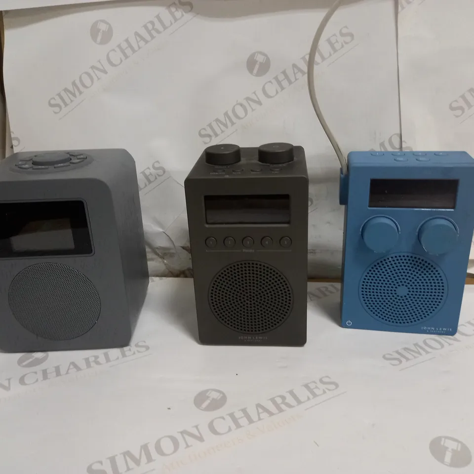 LOT OF 3 ASSORTED JOHN LEWIS RADIOS TO INCLUDE ARIETTA, SPECTRUM SOLO AND SPECTRUM SHOWER