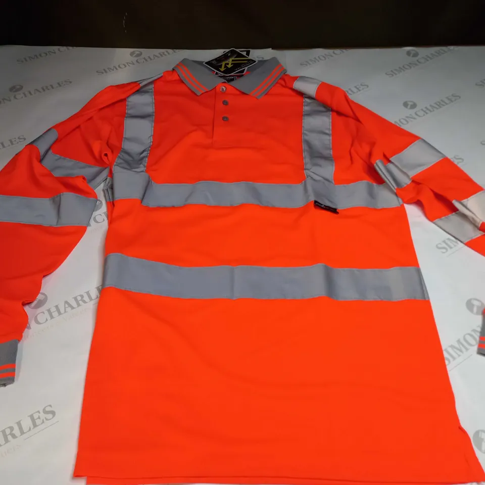 SUPERTOUCH WORKWEAR HI-VIS LONG SLEEVE BIRDEYE POLO - MEDIUM