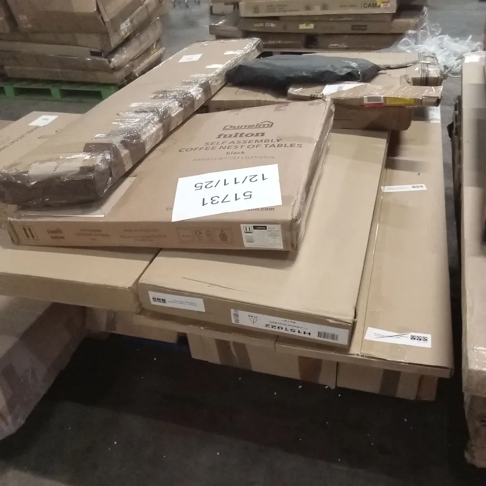 PALLET OF INCOMPLETE DESIGNER FURNITURE PARTS AND PIECES