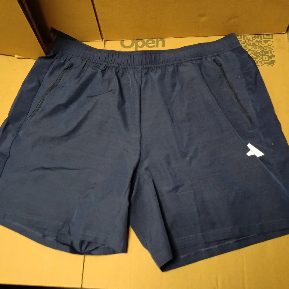 ADIDAS NAVY SHORTS WITH ZIP POCKET – 2XL