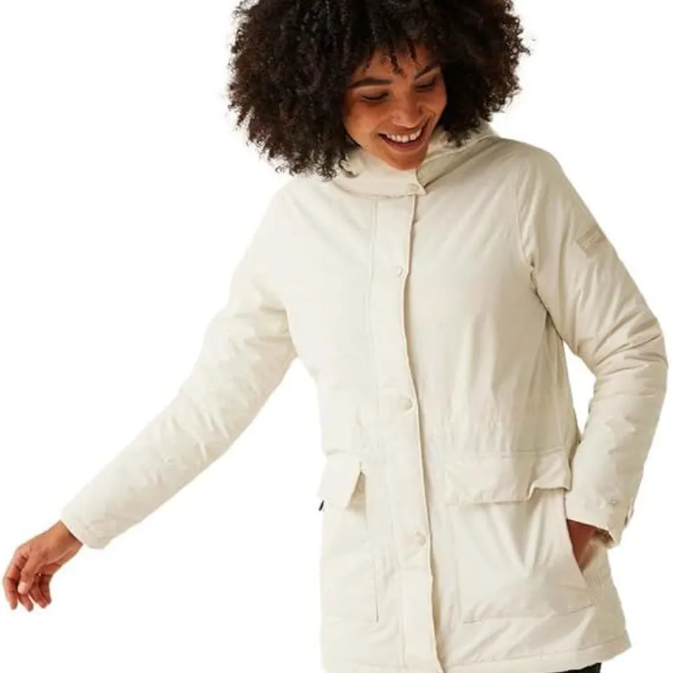 REGATTA WOMENS MIREYA INSULATED WATERPROOF JACKET - LIGHT VANILLA - UK SIZE 8