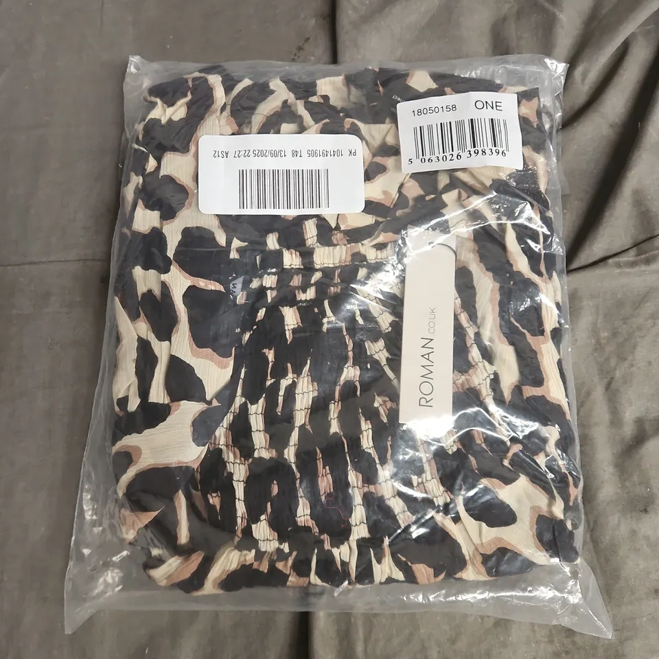 BAGGED ROMAN ORIGINALS ANIMAL PALAZZO TROUSERS – CAMOUFLAGE PRINT, ONE SIZE
