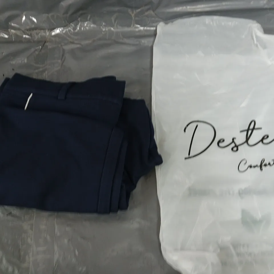 3 BRAND NEW DESTELLO NAVY WIDE LEG TROUSERS - UK 10