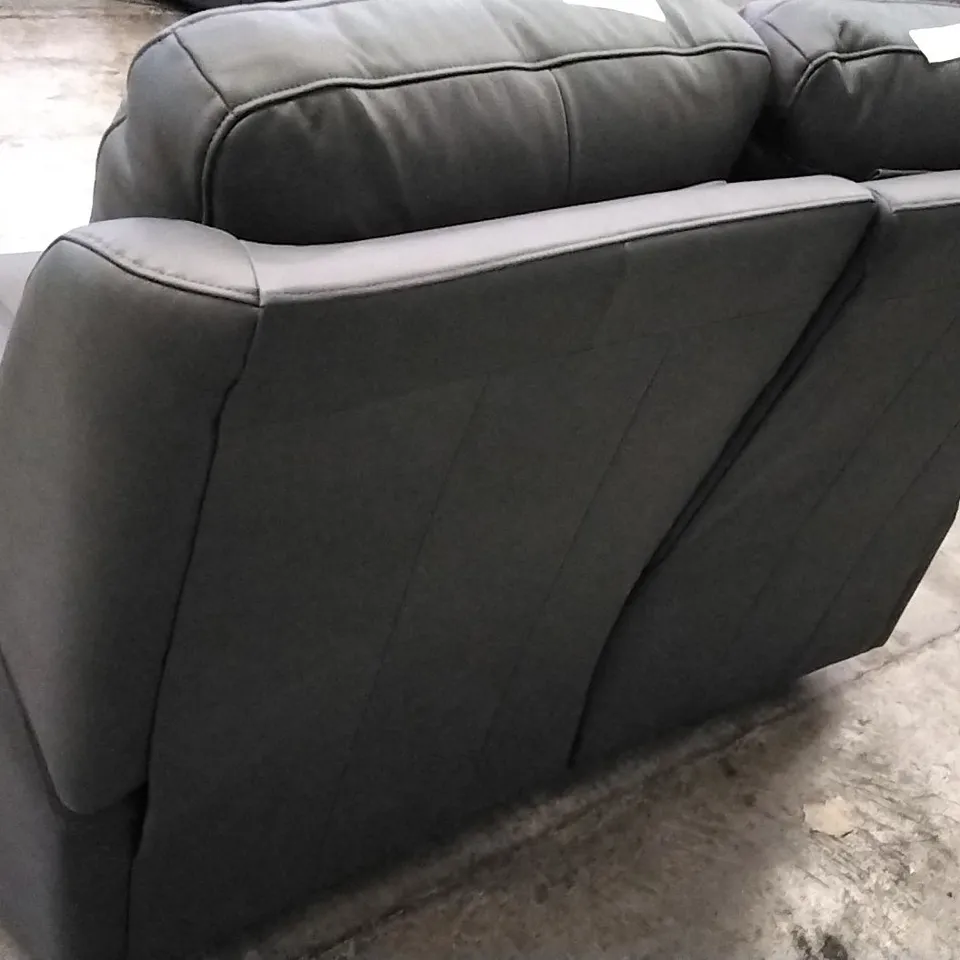 QUALITY BRITISH DESIGNER G PLAN MANUFACTURED KINGSBURY 2 SEATER MANUAL RECLINER SOFA - CAMBRIDGE PETROL BLUE LEATHER 