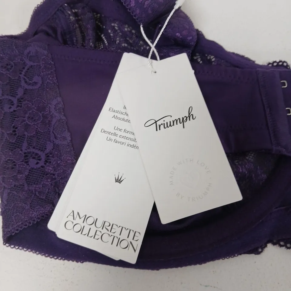 TRIUMPH AMOURETTE COLLECTION PURPLE LACE UNDERWIRED BRA - 40G