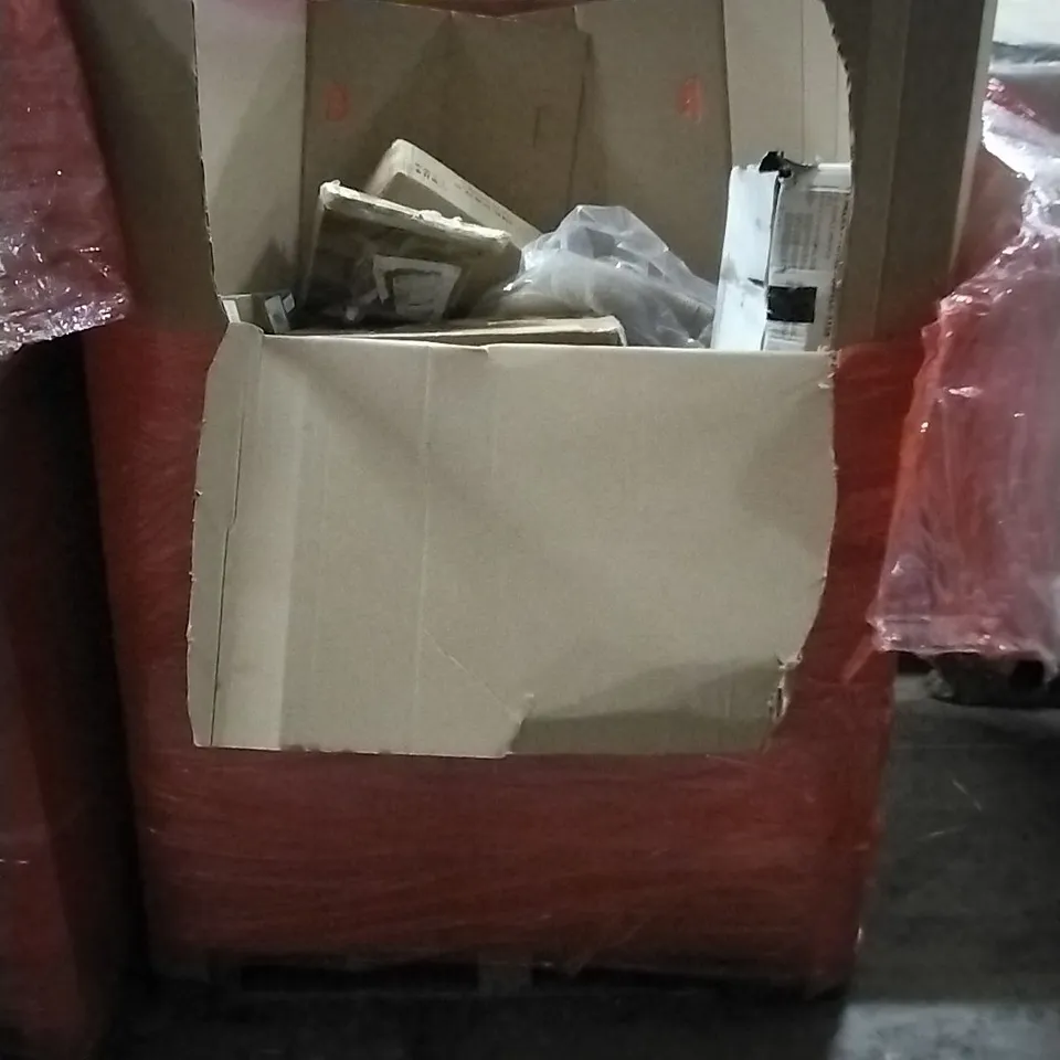 PALLET OF HOUSEHOLD ITEMS TO INCLUDE PICTURE FRAME,  DOUBLE SIDE SIGN STAND, LED BATTEN LIGHT AND OTHER ASSORTED ITEMS...