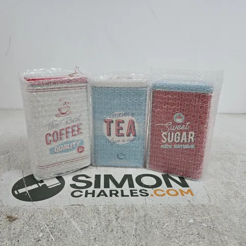 COFFEE/TEA/SUGAR TIN SET BOXED