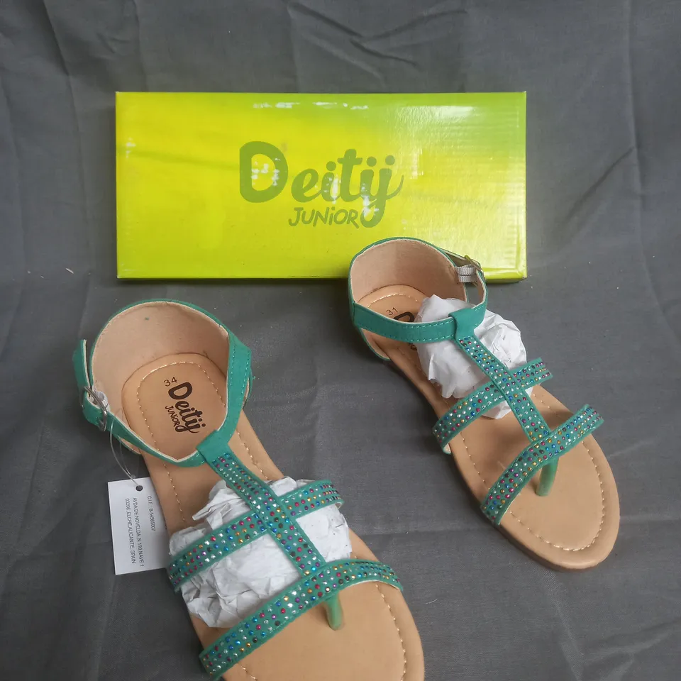 DEITIJ JUNIOR GREEN TALIA SANDALS SIZE 31