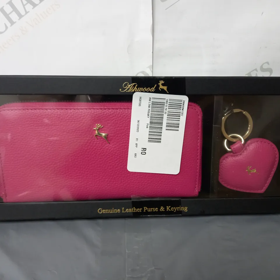 ASHWOOD LEATHER RFID PURSE AND KEYRING GIFT SET