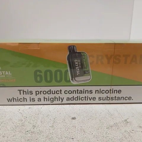 SEALED SIKE CRYSTAL 6000 LEMON & LIME NICOTINE E-LIQUID PODS – BOX OF 5